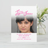 In ons hartenbegrafenisprogramma wit en roze programmakaart (Staand voorkant)