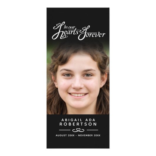 In ons hartenbegrafenisprogramma zwart wit reclamekaart (Achterkant)