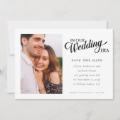 In ons trouwtijdperk fotoscript save the date (Voorkant)