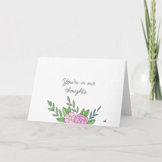 In onze gedachten Bloemen 1 Kaart (Voorkant)