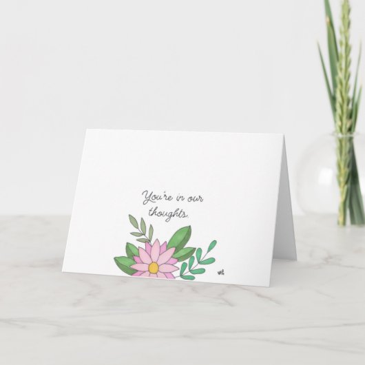 In onze gedachten Bloemen 2 Kaart (Voorkant)