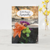 In onze gedachten en harten sympathiekaart kaart (Gele Bloem)