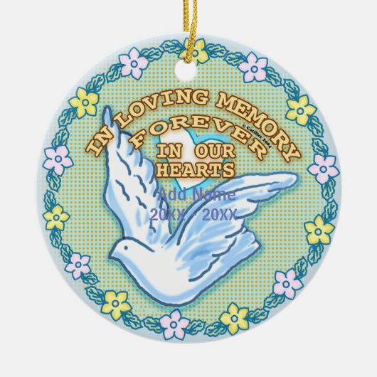 In Onze Hart Herdenkingsornamenten Keramisch Ornament (Voorkant)