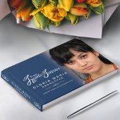 In onze harten voor altijd begrafenis foto blauw z gastenboek