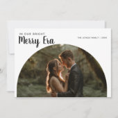 In onze heldere vrolijke tijdperk grappig paar ker feestdagenkaart (Voorkant)