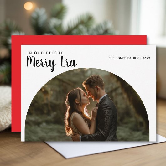 In onze heldere vrolijke tijdperk grappig paar ker feestdagenkaart