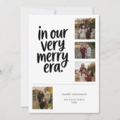 In onze zeer vrolijke tijdperk familie 4 foto kers feestdagenkaart (Voorkant)