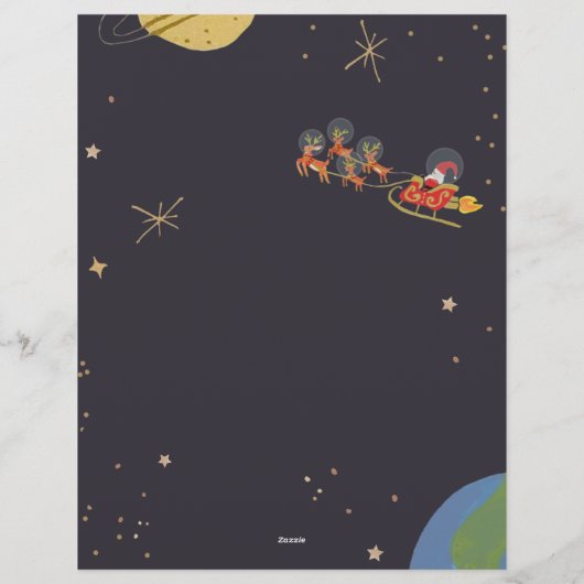In Orbit Illustration Holiday Photo Stationery Briefhoofd (Achterkant)