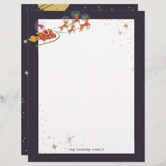 In Orbit Illustration Holiday Photo Stationery Briefhoofd (Voorkant / Achterkant)