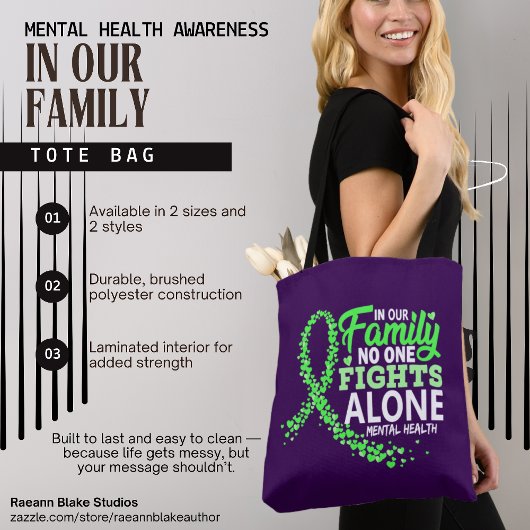 "In Our Family" Mental Health Awareness Tote Bag