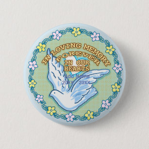 In Our Hearts Memorial-knop Ronde Button 5,7 Cm