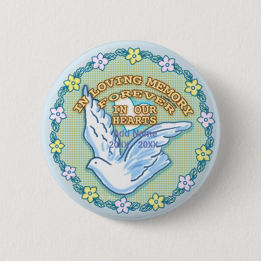 In Our Hearts Memorial-knop Ronde Button 5,7 Cm (Voorkant)