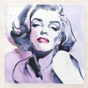  in Paars Glazen Onderzetter