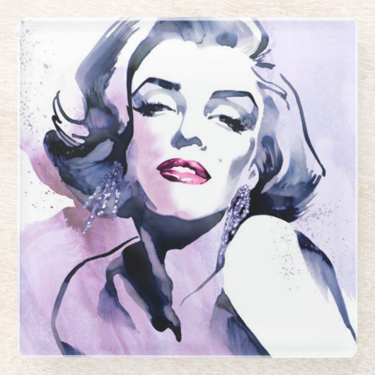  in Paars Glazen Onderzetter (Voorkant)