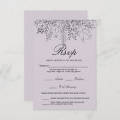  in Paars RSVP Kaartje (Voorkant / Achterkant)