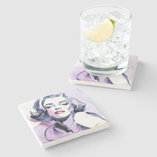  in Paars Stenen Onderzetter (Zijkant)