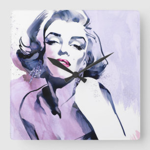 in Paars Vierkante Klok