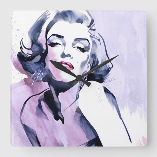  in Paars Vierkante Klok (Voorkant)