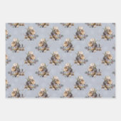  in Paarse Bloemen Pasen Groeten Inpakpapier Vel (Voorkant)