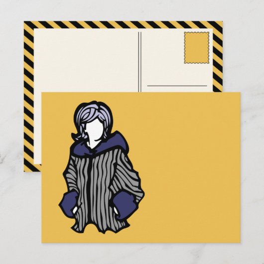 in paarse briefkaart (Voorkant / Achterkant)