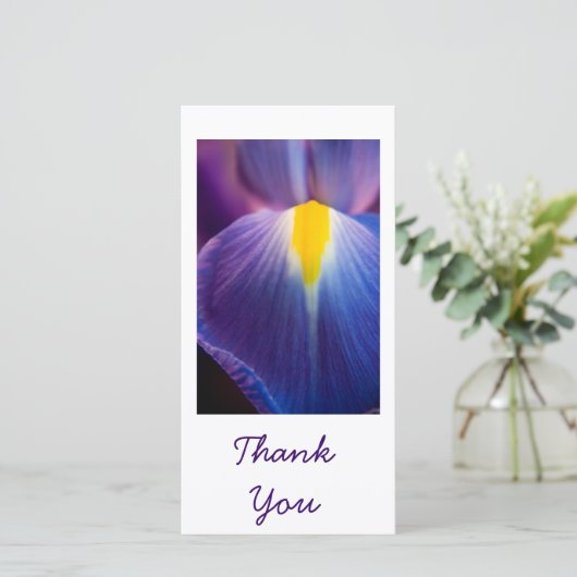  in Paarse Iris Dankjewel Kaarten (Staand voorkant)