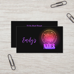  in paarse: Nail Artist Business Visitekaartje