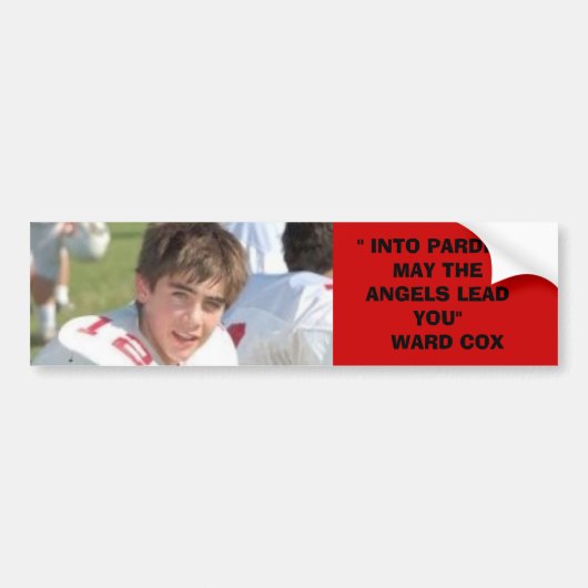 "" IN PARDISE KAN DE ANGELS JE VERLENEN" ... BUMPERSTICKER (Voorkant)
