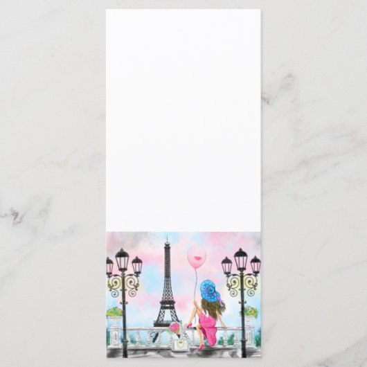  in Parijs Menu met Eiffeltoren (Voorkant)