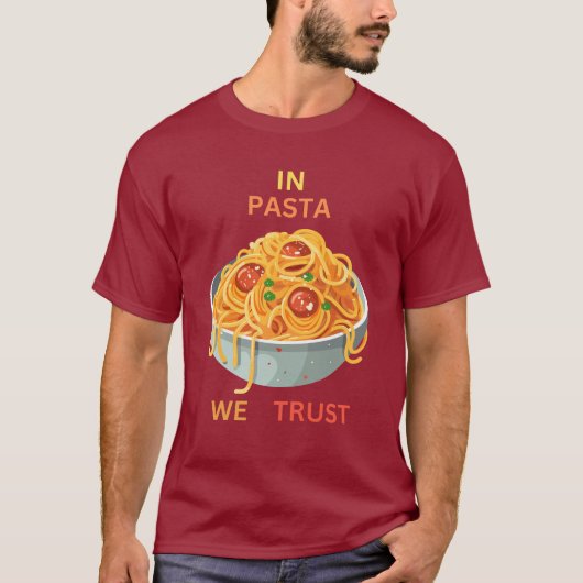 In pasta geloven we t-shirt (Voorkant)