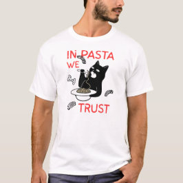 In Pasta We Trust – Grappig T-Shirt voor Kattenlie