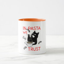 In Pasta We Trust – Grappige Kat Liefhebber Mok