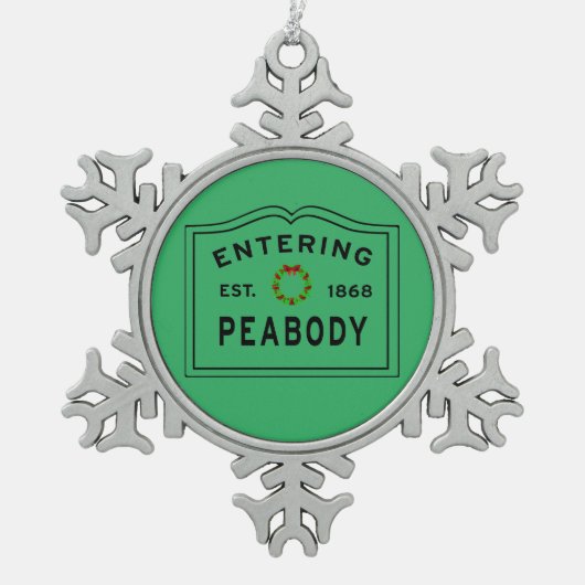In Peabody, MA Kerstmis Tin Sneeuwvlok Ornament (Voorkant)