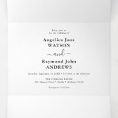  in Peach Botanical Elegant Wedding Drieluik Uitnodiging (Binnenkant midden)