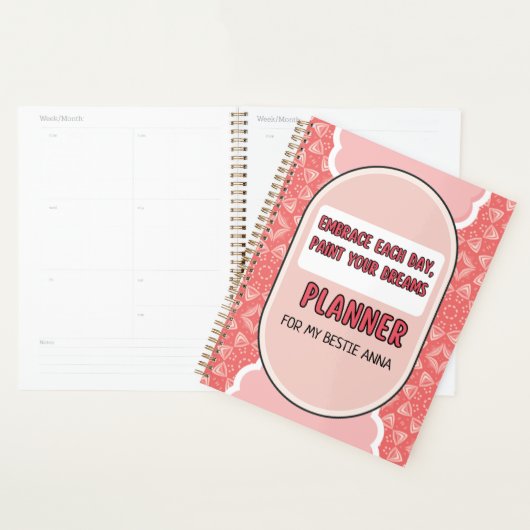  in Peach Elegant Planner (Display)