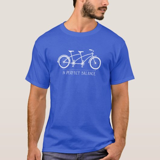 In perfecte balans tandem fietser t-shirt (Voorkant)