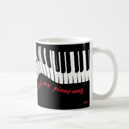In perfecte harmonie – piano ontwerp koffiemok (Rechts)