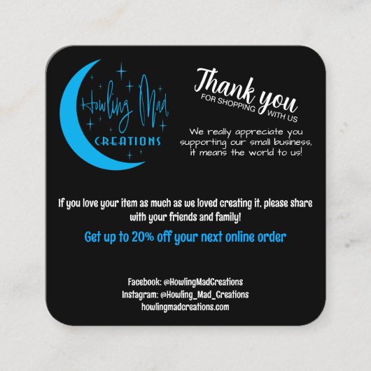 In-persoon korting Kaarten Vierkante Visitekaartje (Voorkant)