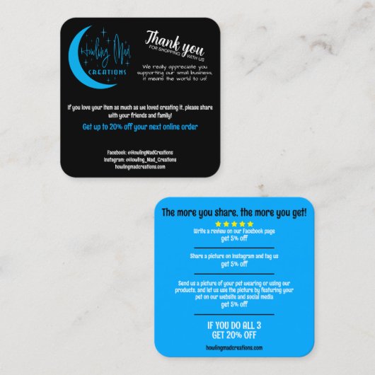 In-persoon korting Kaarten Vierkante Visitekaartje (Voorkant / Achterkant)