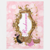  in Pink African Princess Pink & Gold Fleece Deken (Voorkant)