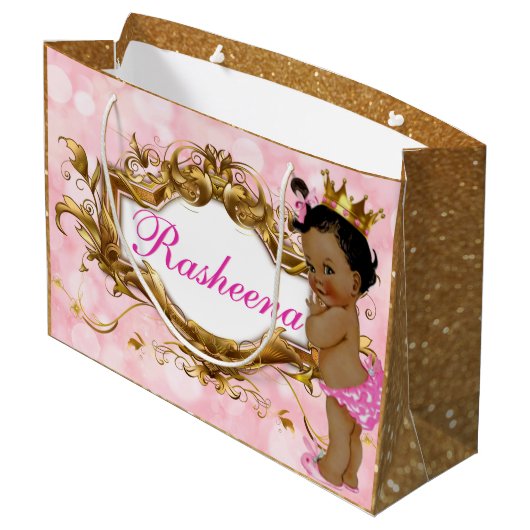  in Pink African Princess Pink & Gold Groot Cadeauzakje (Achterkant Gekanteld)