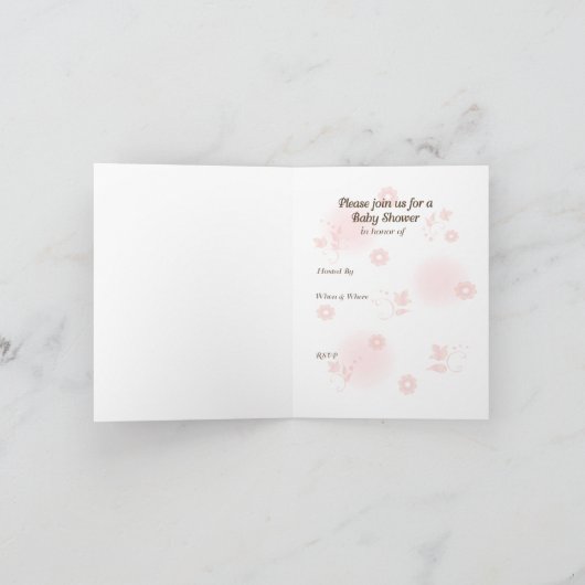  in PInk Baby shower Note Kaart (Binnen)