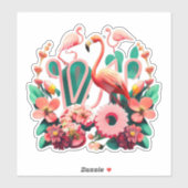  in Pink Flamingo Stickers voor alle leeftijden (Vel)