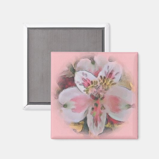  in Pink Floral Bouquet Magnet (Voorkant / Achterkant)