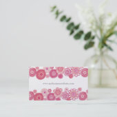  in Pink Floral Pearl Custom Visitekaartje (Staand voorkant)