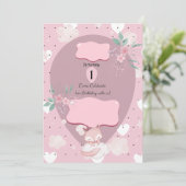  in Pink Fox 1e verjaardag Kaart (Staand voorkant)