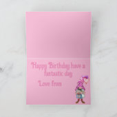  in Pink Gnome Birthday Kaart (Binnen)