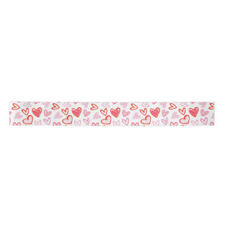 in Pink Hearts Satijnen Lint