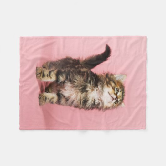  in Pink Kitten Fleece Deken (Voorkant (Horizontaal))