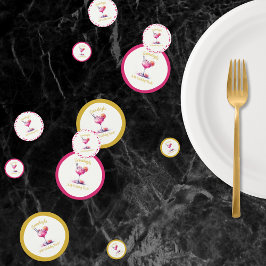  in Pink Theme Cocktail Birthday Confetti