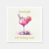  in Pink Theme Cocktail Birthday Servet (Voorkant)